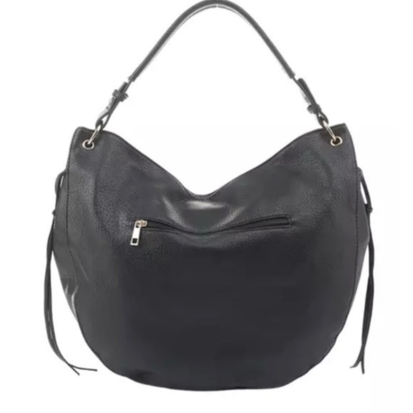 NWT NEW DIRECTIONS Vegan Leather Hobo/Compartment Shoulder Bag-Black - Picture 14 of 14